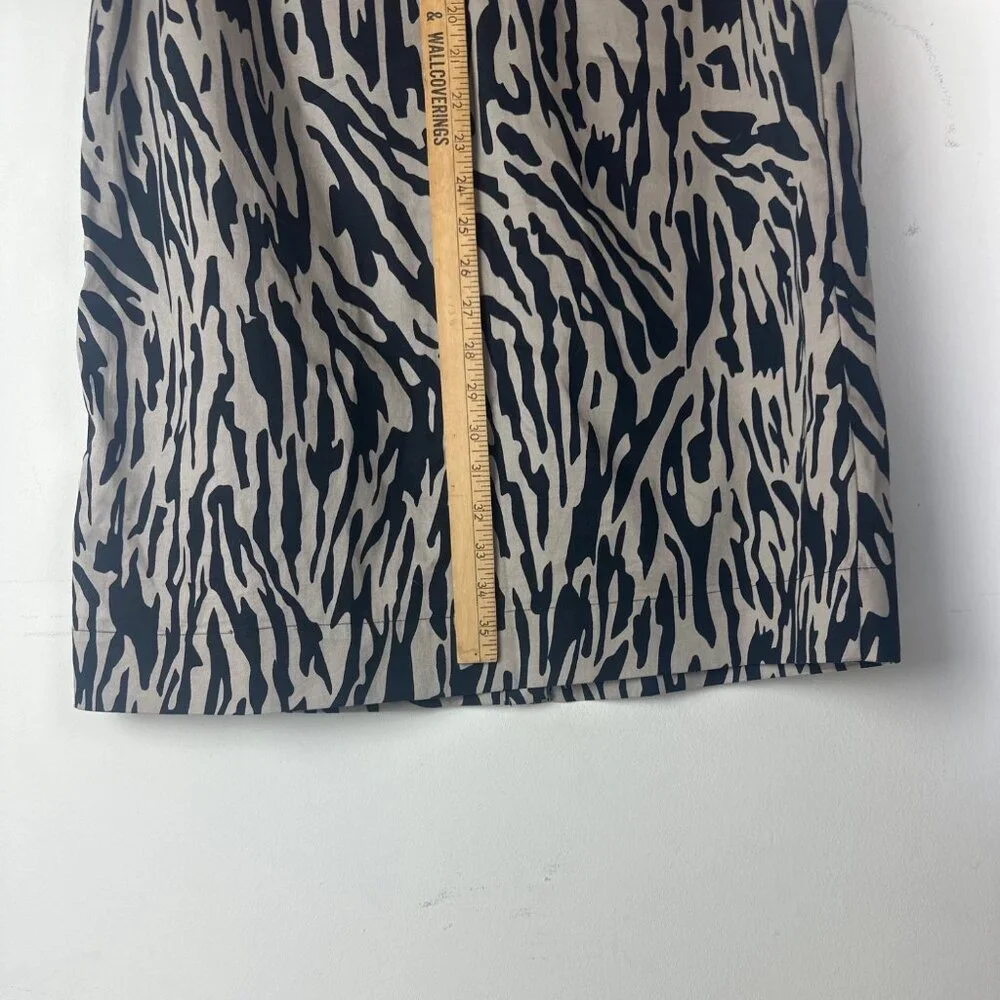 Dana Buchman Zebra Print Button-Down Shirt Dress Size 10 Black & Beige Office - Picture 5 of 8